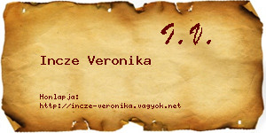Incze Veronika névjegykártya